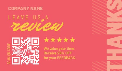 A customer review qr red pink design