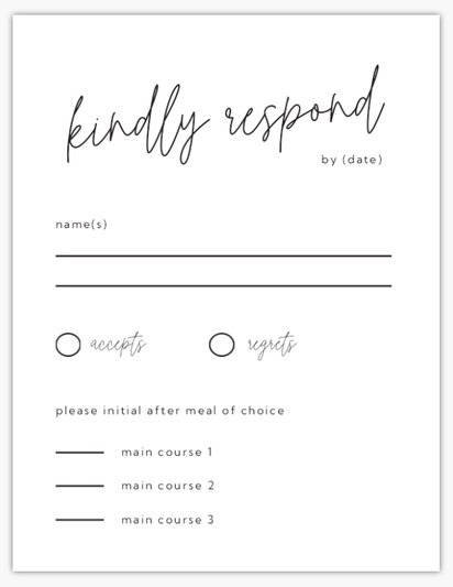 Design Preview for Design Gallery: Typographical RSVP Cards, 13.9 x 10.7 cm