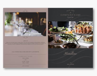 A party planner restaurant gray black design for Elegant
