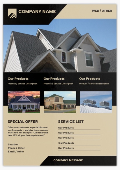 Design Preview for Design Gallery: Roofing Flyers & Leaflets,  No Fold/Flyer A5 (148 x 210 mm)