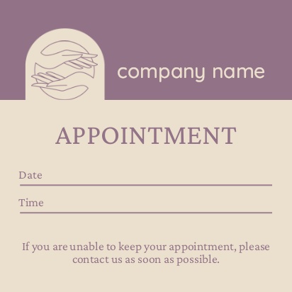 A hands appointment card cream gray design for Modern & Simple