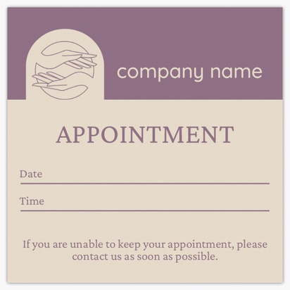 A hands appointment card cream pink design for Appointment Cards
