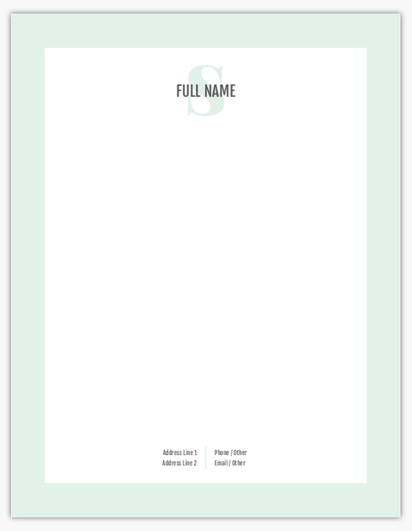 A personal stationery full name white gray design for Modern & Simple