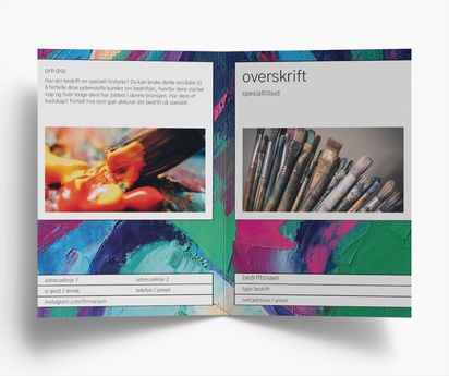 Forhåndsvisning av design for Designgalleri: Fet og fargerik Brosjyrer, 2-fløyet A5 (148 x 210 mm)