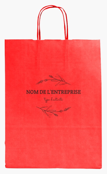 Aperçu du graphisme pour Galerie de modèles : sacs en papier impression monochrome pour finance et assurances, M (26 x 11 x 34.5 cm)