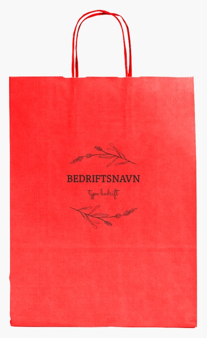 Forhåndsvisning av design for Designgalleri: Øl, vin og brennevin Ensfargede papirposer med trykk, M (26 x 11 x 34.5 cm)