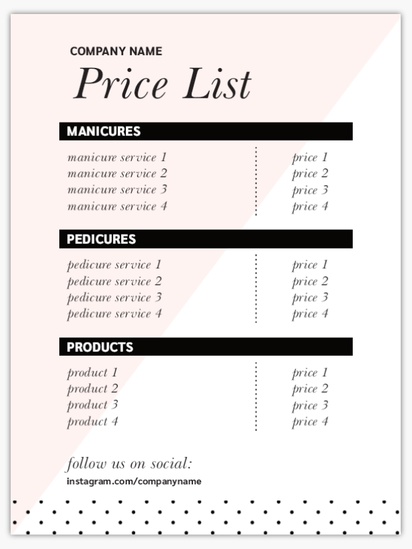 A logo price menu black white design for Elegant
