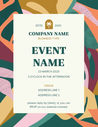 Design Preview for Templates for Bold & Colourful Invitations and Announcements , Flat 10.7 x 13.9 cm