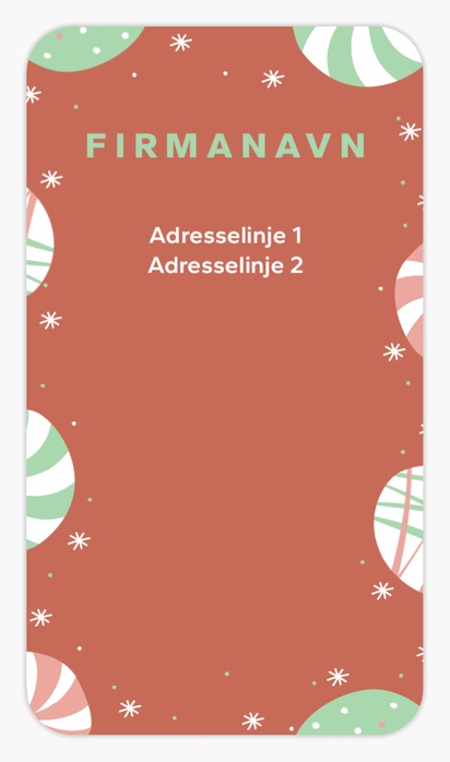 Forhåndsvisning af design for Design og skabeloner til klistermærker med juletema, 8,7 x 4,9 cm Afrundet rektangel