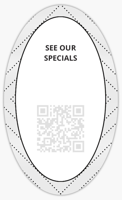 Design Preview for QR Code Stickers (Reusable), 3" x 5" Oval Vertical