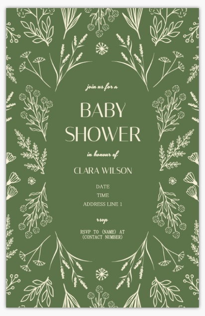 Design Preview for Baby Shower Invitations, 4.6” x 7.2”