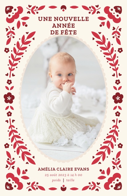 Aperçu du graphisme pour Galerie de modèles : carte de vœux pour nouveau-né, 18.2 x 11.7 cm  Non pliées