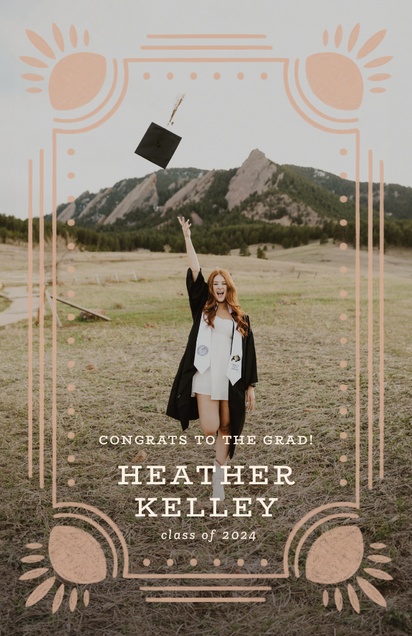 A full bleed photo grad black pink design for Graduation Announcements with 1 uploads