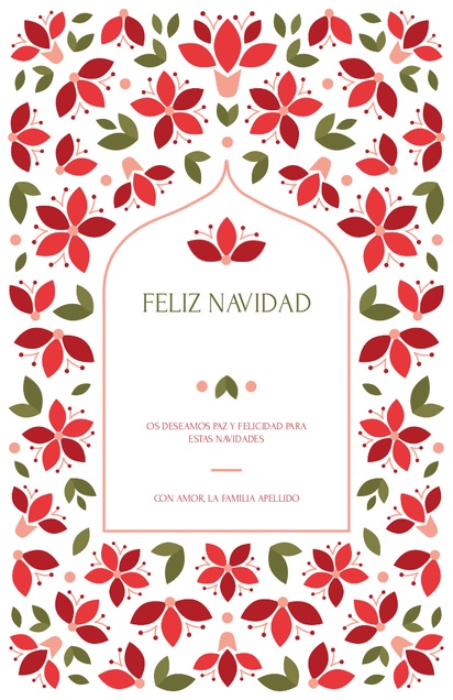 Vista previa del diseño de Galería de diseños de tarjetas de navidad para floral, 18,2 x 11,7 cm  Plano