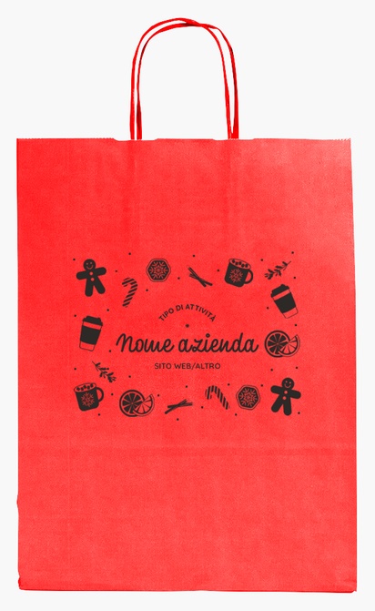 Anteprima design per Galleria di design: sacchetti di carta stampa monocolore per cibo e bevande, M (26 x 11 x 34.5 cm)