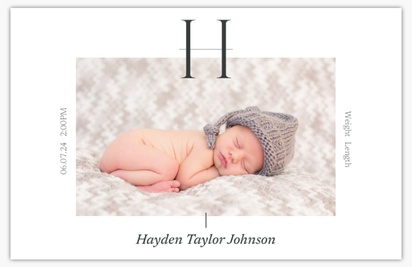 A birth announcement monogram white gray design for Traditional & Classic with 1 uploads