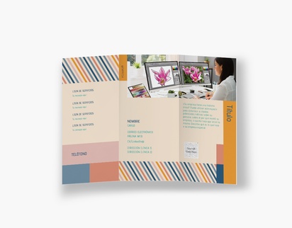 Vista previa del diseño de Galería de diseños de folletos plegados para estampados y texturas, Tríptico DL (99 x 210 mm)