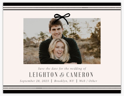 A vintage bow save the date gray black design for Traditional & Classic with 1 uploads