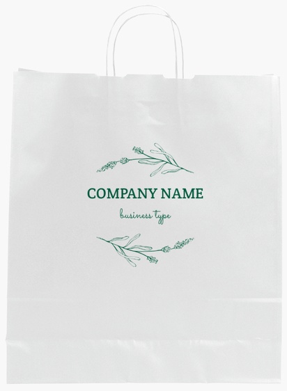Design Preview for Design Gallery: Florals & Greenery Single-Colour Paper Bags, L (36 x 12 x 41 cm)