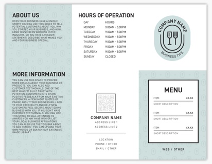 Design Preview for Design Gallery: Menu Cards, Tri-Fold Menu