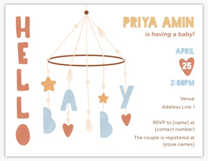 Design Preview for Baby Shower Invitations, 5.5" x 4"