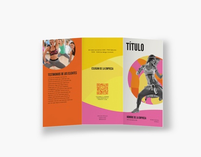 Vista previa del diseño de Galería de diseños de folletos plegados para dance fitness, Tríptico DL (99 x 210 mm)