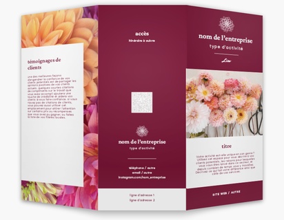 Aperçu du graphisme pour Galerie de modèles : menus pour fleuriste, Trois volets à plis roulés