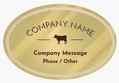 Design Preview for Design Gallery: Agriculture & Farming Roll Labels, Oval 15 x 10 cm Gold Paper