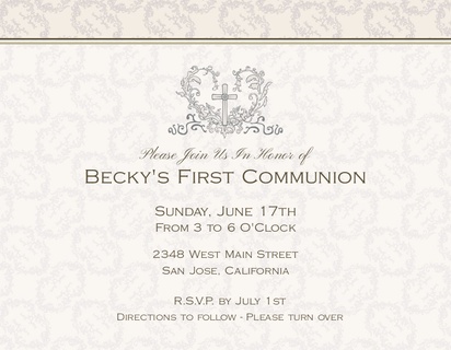 Design Preview for Design Gallery: First Communion Invitations and Announcements, Flat 10.7 x 13.9 cm