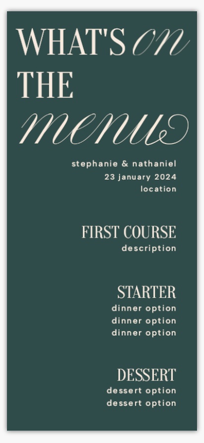 Design Preview for Design Gallery: Wedding Menu Cards