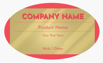 Design Preview for Design Gallery: Business Services Roll Labels, Oval 12.5 x 7.5 cm Gold Paper