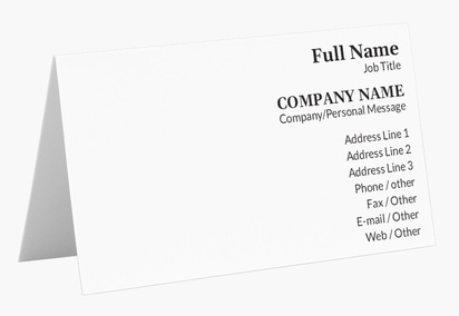 Design Preview for Design Gallery: Conservative Folded Business Cards