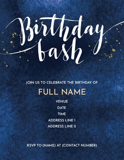 Design Preview for Adult Birthday Invitations, 5.5" x 4"