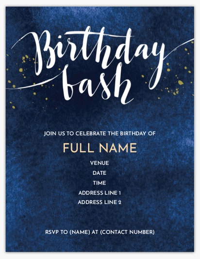 Design Preview for Adult Birthday Invitations, 5.5" x 4"
