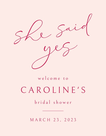 A she said yes pink bridal shower white pink design for Type