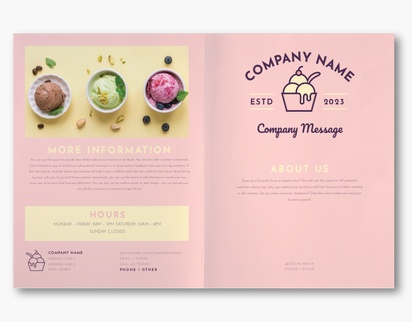 A menu ice cream shop pink cream design