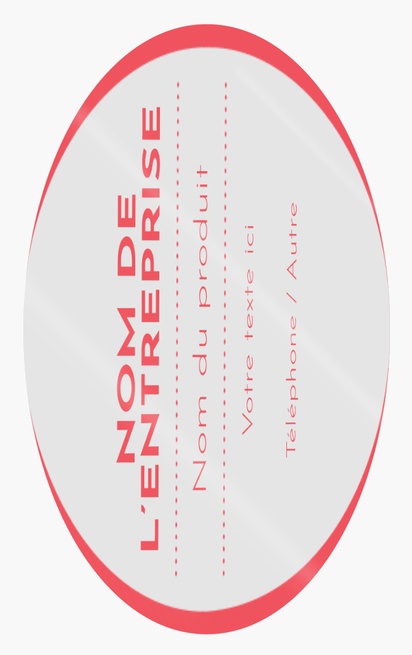 Aperçu du graphisme pour Galerie de modèles : feuilles de stickers pour marketing et relations publiques, 12,7 x 7,6 cm Ovale