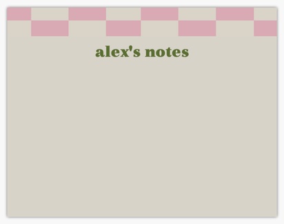 A notes plaid gray pink design