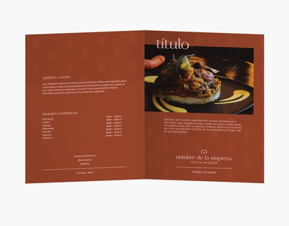 Vista previa del diseño de Galería de diseños de folletos plegados para productos gourmet y delicatessen, Díptico A4 (210 x 297 mm)