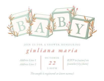 Design Preview for Design Gallery: Baby Invitations and Announcements, Flat 10.7 x 13.9 cm