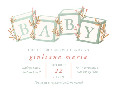 Design Preview for Design Gallery: Traditional & Classic Baby Shower Invitations, 5.5" x 4"