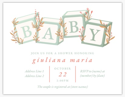 Design Preview for Design Gallery: Traditional & Classic Baby Shower Invitations, 5.5" x 4"