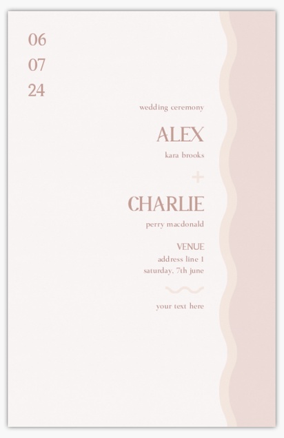 Design Preview for Templates for Programmes Wedding Programs , Flat 13.9 x 21.6 cm