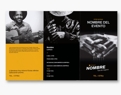 Un músico artes musicales diseño negro naranja para Moderno y sencillo con 2 imágenes