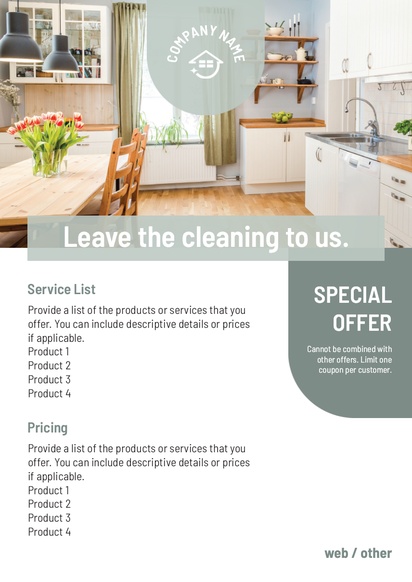 Design Preview for Design Gallery: Cleaning Services Flyers & Leaflets,  No Fold/Flyer A5 (148 x 210 mm)