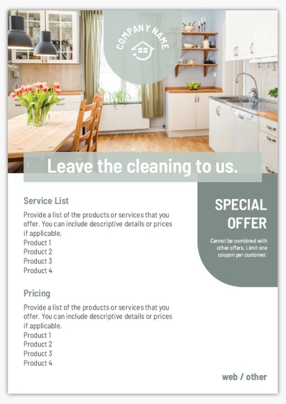 Design Preview for Flyers for Cleaning Services: Templates and Examples,  No fold A5