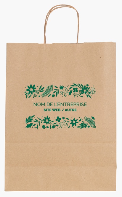 Aperçu du graphisme pour Galerie de modèles : sacs en papier impression monochrome pour fleurs et verdure, M (26 x 11 x 34.5 cm)