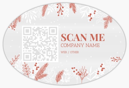 Design Preview for Design Gallery: Holiday Reusable Stickers, 2" x 3" Oval Horizontal