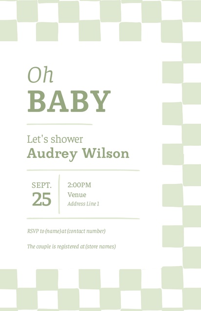 Design Preview for Templates for Retro Invitations and Announcements , Flat 11.7 x 18.2 cm