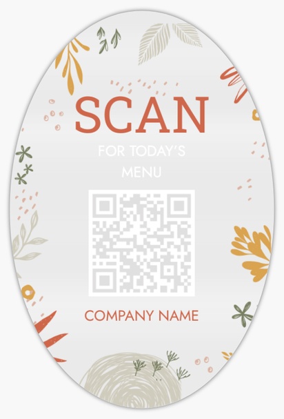 Design Preview for Design Gallery: Food & Beverage Reusable Stickers, 2" x 3" Oval Vertical